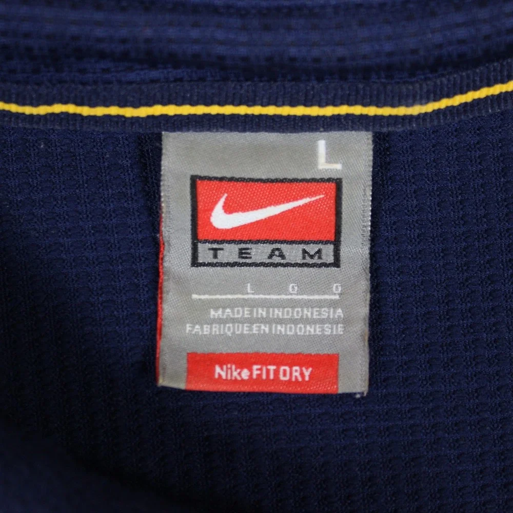Nike Team WVU West Virginia Mountaineers Polo Shirt Mens Large Navy Blue Gold